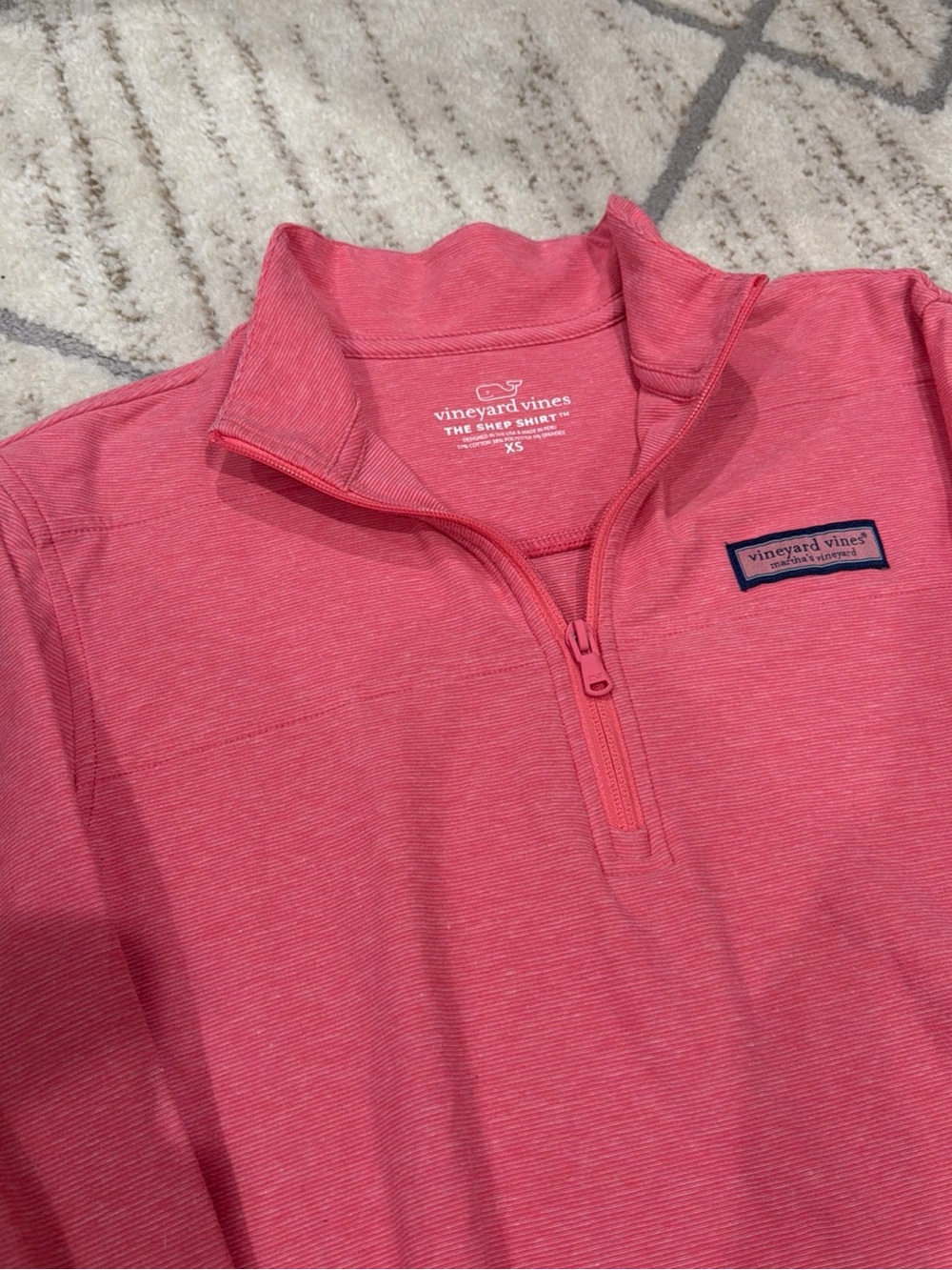 Vineyard Vines Mens 1/4 Quarter Zip Pullover The Shep Shirt Size XS Salmon Pink
